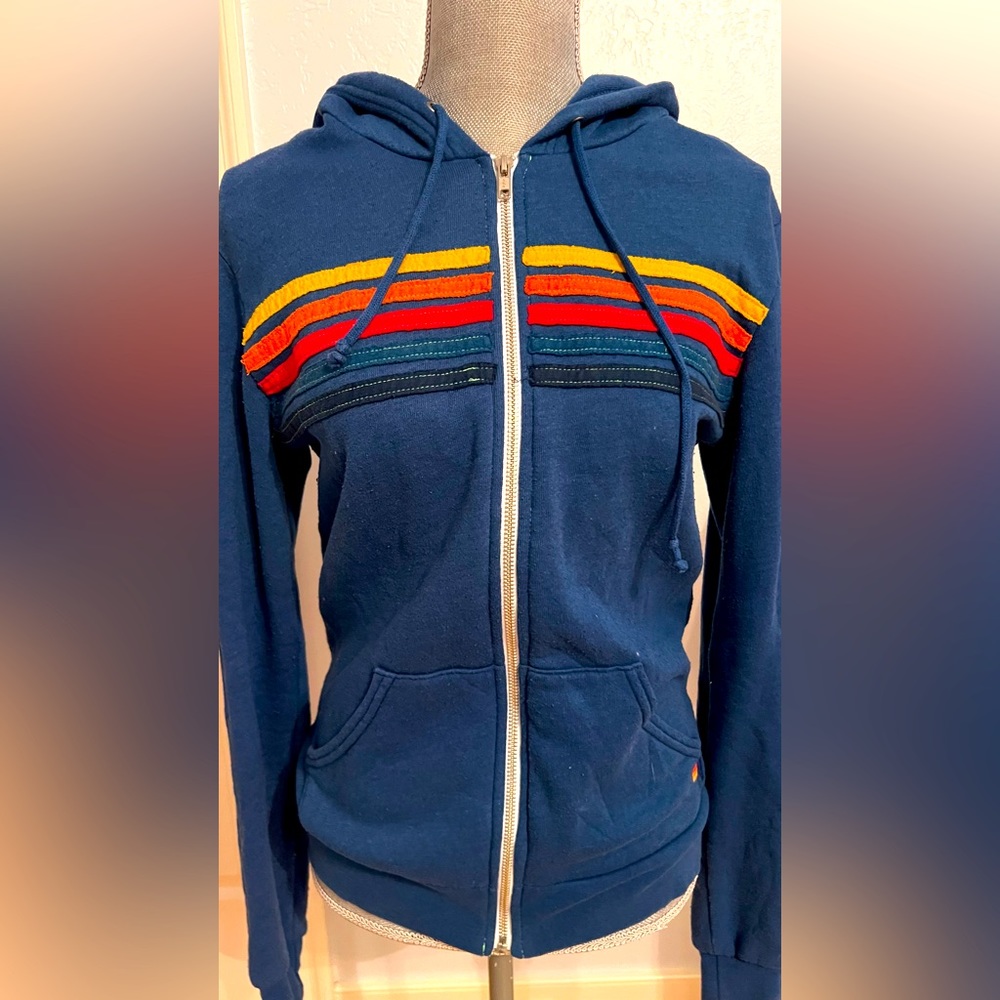 Aviator Nation 5 Stripe Hoodie - Small